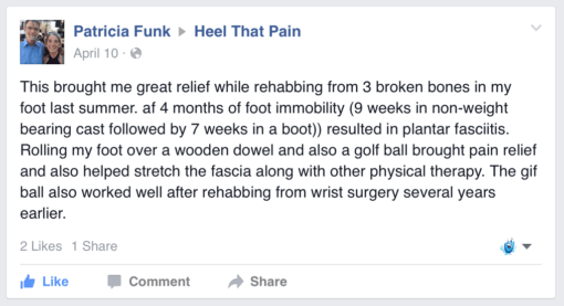 Patricia Heel Seat Testimonial